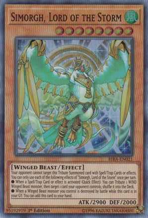 Simorgh, Lord of the Storm (RIRA-EN021) - Rising Rampage Unlimited Rising Rampage Yugioh Single  Squirtle Squad Card Shop.