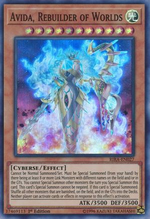 Avida, Rebuilder of Worlds (RIRA-EN027) - Rising Rampage 1st Edition Rising Rampage Yugioh Single  Squirtle Squad Card Shop.