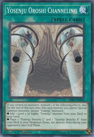 Yosenju Oroshi Channeling (RIRA-EN092) - Rising Rampage Unlimited Rising Rampage Yugioh Single  Squirtle Squad Card Shop.