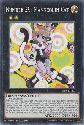 Number 29: Mannequin Cat (RIRA-EN093) - Rising Rampage 1st Edition Rising Rampage Yugioh Single  Squirtle Squad Card Shop.