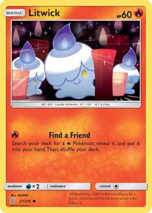 Litwick (27) (27) 027/236  SM  Unified Minds - Common SM - Unified Minds Pokemon Single  Squirtle Squad Card Shop.