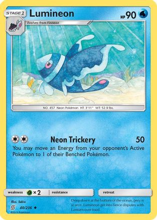 Lumineon  - Reverse Holofoil SM  Unified Minds - Uncommon SM - Unified Minds Pokemon Single  Squirtle Squad Card Shop.