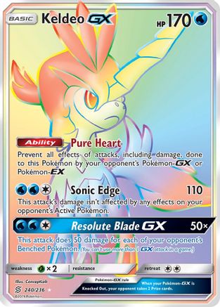 Keldeo GX (Secret)  - Holofoil SM  Unified Minds - Secret Rare SM - Unified Minds Pokemon Single  Squirtle Squad Card Shop.