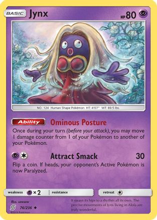 Jynx 076  SM  Unified Minds - Uncommon SM - Unified Minds Pokemon Single  Squirtle Squad Card Shop.