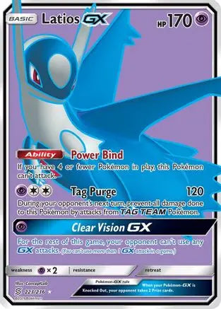 Latios GX (Full Art)/236  - Holofoil SM  Unified Minds - Ultra Rare SM - Unified Minds Pokemon Single  Squirtle Squad Card Shop.