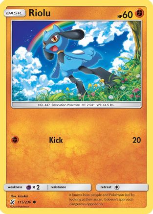 Riolu (115) (115) 115  - Reverse Holofoil SM  Unified Minds - Common SM - Unified Minds Pokemon Single  Squirtle Squad Card Shop.