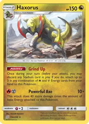 Haxorus  - Reverse Holofoil SM  Unified Minds - Holo Rare