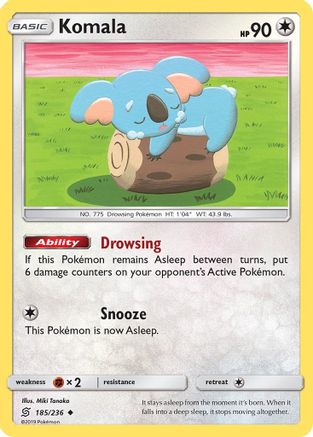 Komala 185  SM  Unified Minds - Uncommon SM - Unified Minds Pokemon Single  Squirtle Squad Card Shop.