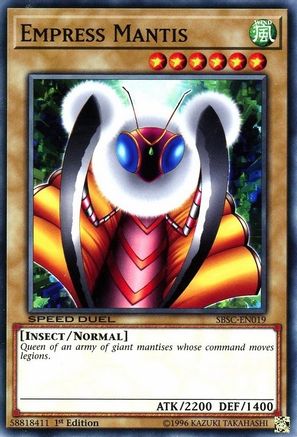 Empress Mantis (SBSC-EN019) - Speed Duel: Scars of Battle 1st Edition Speed Duel: Scars of Battle Yugioh Single  Squirtle Squad Card Shop.