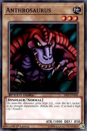 Anthrosaurus (SS03-ENA06) - Speed Duel Decks: Ultimate Predators 1st Edition Speed Duel Decks: Ultimate Predators Yugioh Single  Squirtle Squad Card Shop.