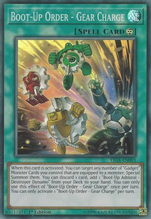 Boot-Up Order - Gear Charge (FIGA-EN003) - Fists of the Gadgets 1st Edition Fists of the Gadgets Yugioh Single  Squirtle Squad Card Shop.