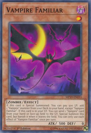 Vampire Familiar (MP19-EN233) - 2019 Gold Sarcophagus Tin Mega Pack 1st Edition 2019 Gold Sarcophagus Tin Mega Pack Yugioh Single  Squirtle Squad Card Shop.