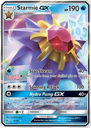 Starmie GX 014  - Holofoil Hidden Fates - Ultra Rare Hidden Fates Pokemon Single  Squirtle Squad Card Shop.