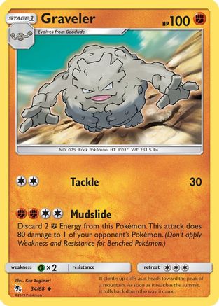 Graveler 034/68 - Hidden Fates - Uncommon