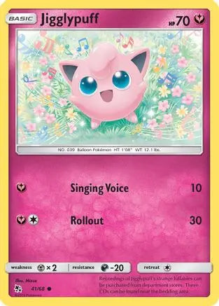 Jigglypuff 041/68 - Hidden Fates - Common Hidden Fates Pokemon Single  Squirtle Squad Card Shop.