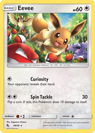 Eevee 48/68 - Holofoil Hidden Fates - Holo Rare Hidden Fates Pokemon Single  Squirtle Squad Card Shop.