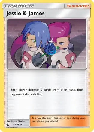 Jessie & James 058/68 - Holofoil Hidden Fates - Holo Rare Hidden Fates Pokemon Single  Squirtle Squad Card Shop.