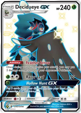 Decidueye GX SV47  - Holofoil Hidden Fates Shiny Vault - Shiny Holo Rare Hidden Fates: Shiny Vault Pokemon Single  Squirtle Squad Card Shop.