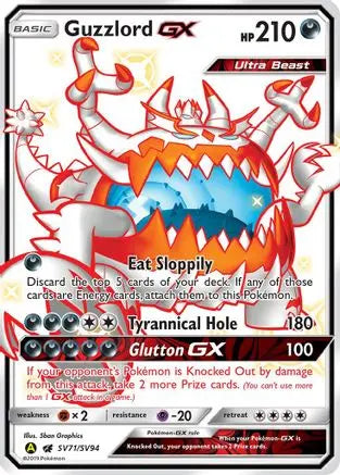 Guzzlord GX SV71  - Holofoil Hidden Fates Shiny Vault - Shiny Holo Rare Hidden Fates: Shiny Vault Pokemon Single  Squirtle Squad Card Shop.