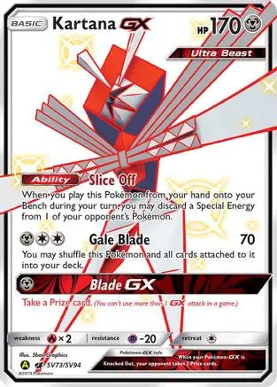 Kartana GX SV73  - Holofoil Hidden Fates Shiny Vault - Shiny Holo Rare Hidden Fates: Shiny Vault Pokemon Single  Squirtle Squad Card Shop.