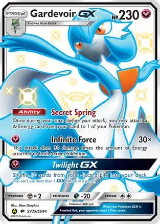 Gardevoir GX/SV94  - Holofoil Hidden Fates Shiny Vault - Shiny Holo Rare Hidden Fates: Shiny Vault Pokemon Single  Squirtle Squad Card Shop.