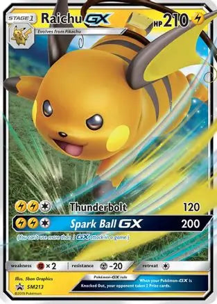 Raichu GX SM213  - Holofoil SM Promos - Promo SM Promos Pokemon Single  Squirtle Squad Card Shop.