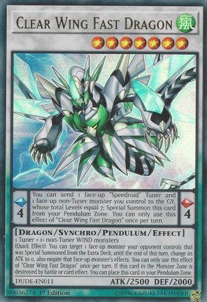 Clear Wing Fast Dragon (DUDE-EN011) - Duel Devastator 1st Edition Duel Devastator Yugioh Single  Squirtle Squad Card Shop.