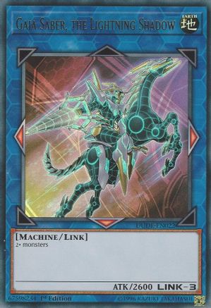 Gaia Saber, the Lightning Shadow (DUDE-EN022) - Duel Devastator 1st Edition Duel Devastator Yugioh Single  Squirtle Squad Card Shop.