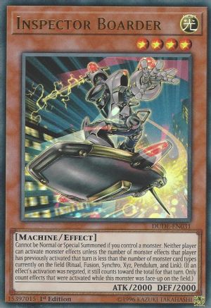 Inspector Boarder (DUDE-EN031) - Duel Devastator 1st Edition Duel Devastator Yugioh Single  Squirtle Squad Card Shop.
