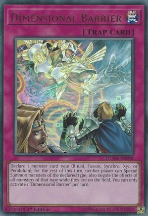 Dimensional Barrier (DUDE-EN048) - Duel Devastator 1st Edition Duel Devastator Yugioh Single  Squirtle Squad Card Shop.