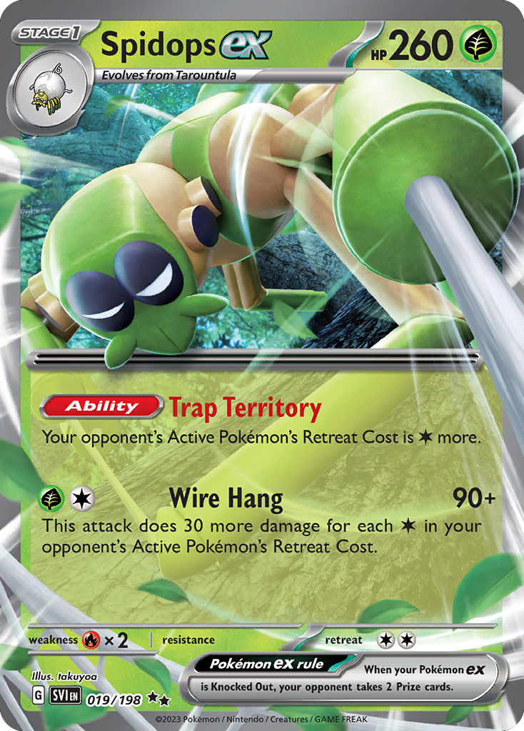 Scarlet & Violet - Base Set - Spidops ex 019/198 - clean card image