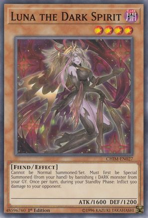 Luna the Dark Spirit (CHIM-EN027) - Chaos Impact 1st Edition Chaos Impact Yugioh Single  Squirtle Squad Card Shop.