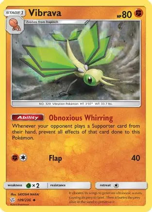 Vibrava/236  - Reverse Holofoil SM  Cosmic Eclipse - Uncommon
