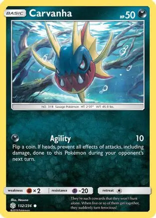 Carvanha  - Reverse Holofoil SM  Cosmic Eclipse - Common