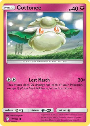 Cottonee 147  - Reverse Holofoil SM  Cosmic Eclipse - Common SM - Cosmic Eclipse Pokemon Single  Squirtle Squad Card Shop.