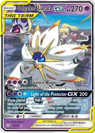 Solgaleo & Lunala GX 075  - Holofoil SM  Cosmic Eclipse - Ultra Rare SM - Cosmic Eclipse Pokemon Single  Squirtle Squad Card Shop.