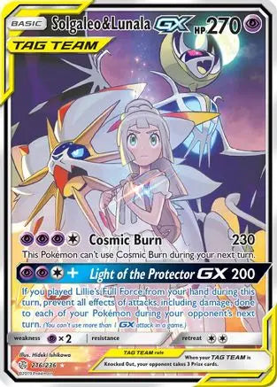 Solgaleo & Lunala GX (Full Art)/236  - Holofoil SM  Cosmic Eclipse - Ultra Rare SM - Cosmic Eclipse Pokemon Single  Squirtle Squad Card Shop.