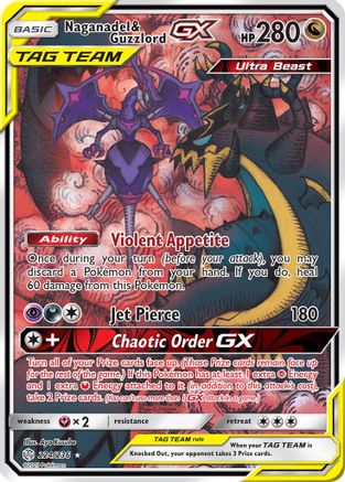 Naganadel & Guzzlord GX 224/236 – Cosmic Eclipse – Alternate Full Art Pokémon Card