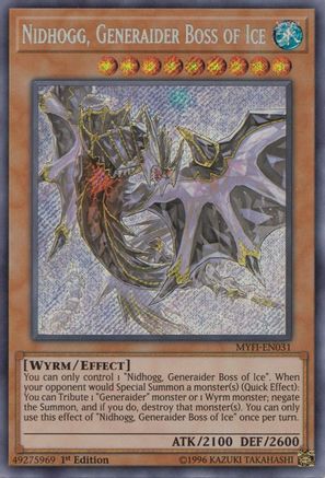 Nidhogg, Generaider Boss of Ice (MYFI-EN031) - Mystic Fighters 1st Edition Mystic Fighters Yugioh Single  Squirtle Squad Card Shop.