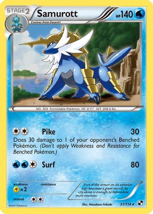 Samurott - 31/114/114  Deck Exclusives - Rare Deck Exclusives Pokemon Single  Squirtle Squad Card Shop.