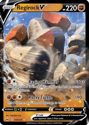 Regirock V 104  - Holofoil SWSH01 Sword & Shield Base Set - Ultra Rare SWSH01: Sword & Shield Base Set Pokemon Single  Squirtle Squad Card Shop.