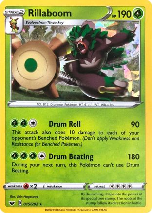 Rillaboom - 015/202 (Cracked Ice Holo)/202  - Holofoil Deck Exclusives - Holo Rare Deck Exclusives Pokemon Single  Squirtle Squad Card Shop.