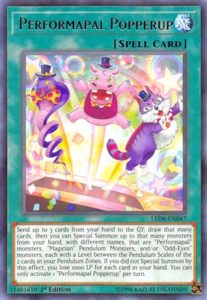 Performapal Popperup (LED6-EN047) - Legendary Duelists: Magical Hero 1st Edition Legendary Duelists: Magical Hero Yugioh Single  Squirtle Squad Card Shop.