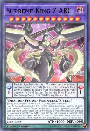Supreme King Z-ARC (LED6-EN054) - Legendary Duelists: Magical Hero 1st Edition Legendary Duelists: Magical Hero Yugioh Single  Squirtle Squad Card Shop.