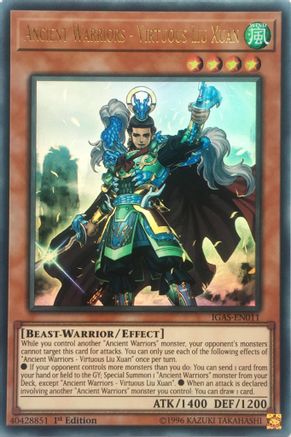 Ancient Warriors - Virtuous Liu Xuan (IGAS-EN011) - Ignition Assault 1st Edition Ignition Assault Yugioh Single  Squirtle Squad Card Shop.