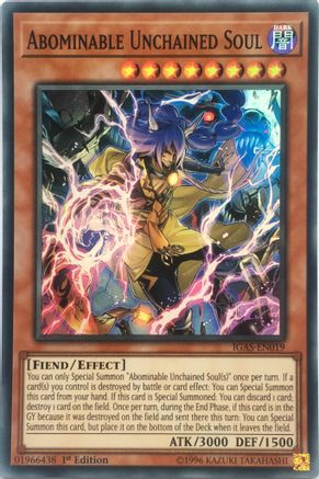 Abominable Unchained Soul (IGAS-EN019) - Ignition Assault Unlimited Ignition Assault Yugioh Single  Squirtle Squad Card Shop.