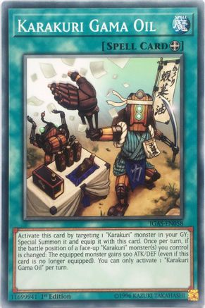 Karakuri Gama Oil (IGAS-EN058) - Ignition Assault 1st Edition Ignition Assault Yugioh Single  Squirtle Squad Card Shop.