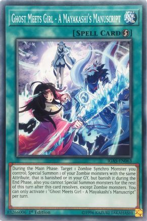 Ghost Meets Girl - A Mayakashi's Manuscript (IGAS-EN063) - Ignition Assault 1st Edition Ignition Assault Yugioh Single  Squirtle Squad Card Shop.