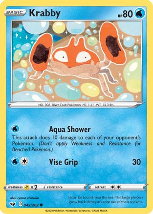 Krabby (042) (042) 042  SWSH01 Sword & Shield Base Set - Common SWSH01: Sword & Shield Base Set Pokemon Single  Squirtle Squad Card Shop.