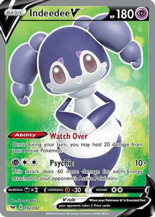 Indeedee V (Full Art) 192  - Holofoil SWSH01 Sword & Shield Base Set - Ultra Rare
